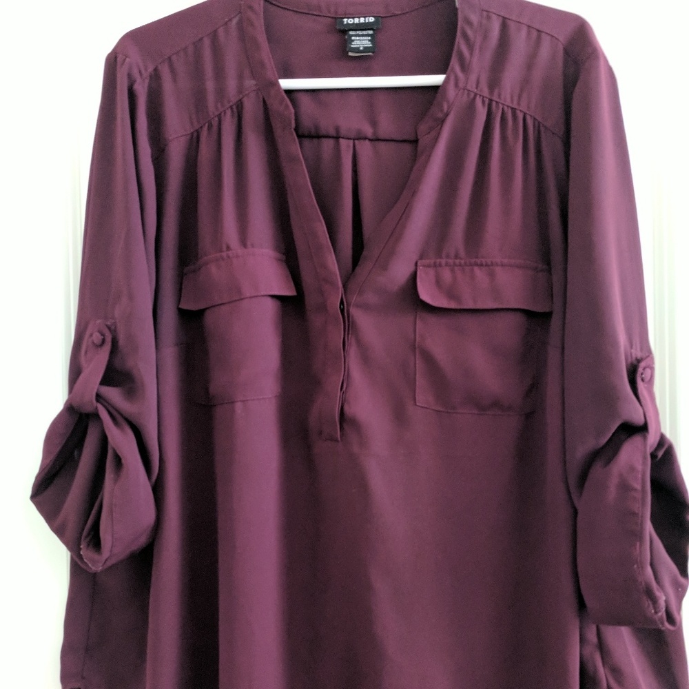 Torrid Harper-Georgette Pullover Blouse